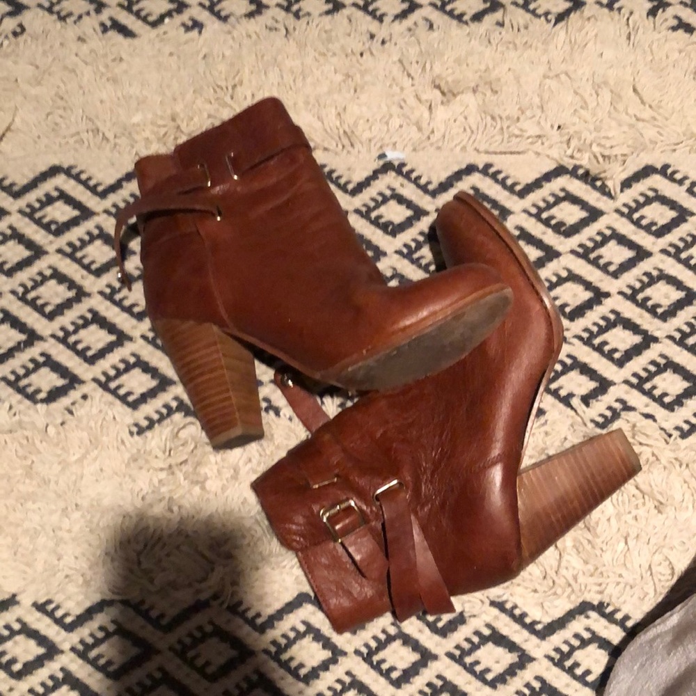 Cognac Leather Joie booties